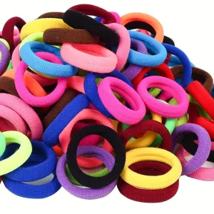 100Pack Multicolor Terry Cloth Hair Ties for Girls Elastic Ponytail Holders