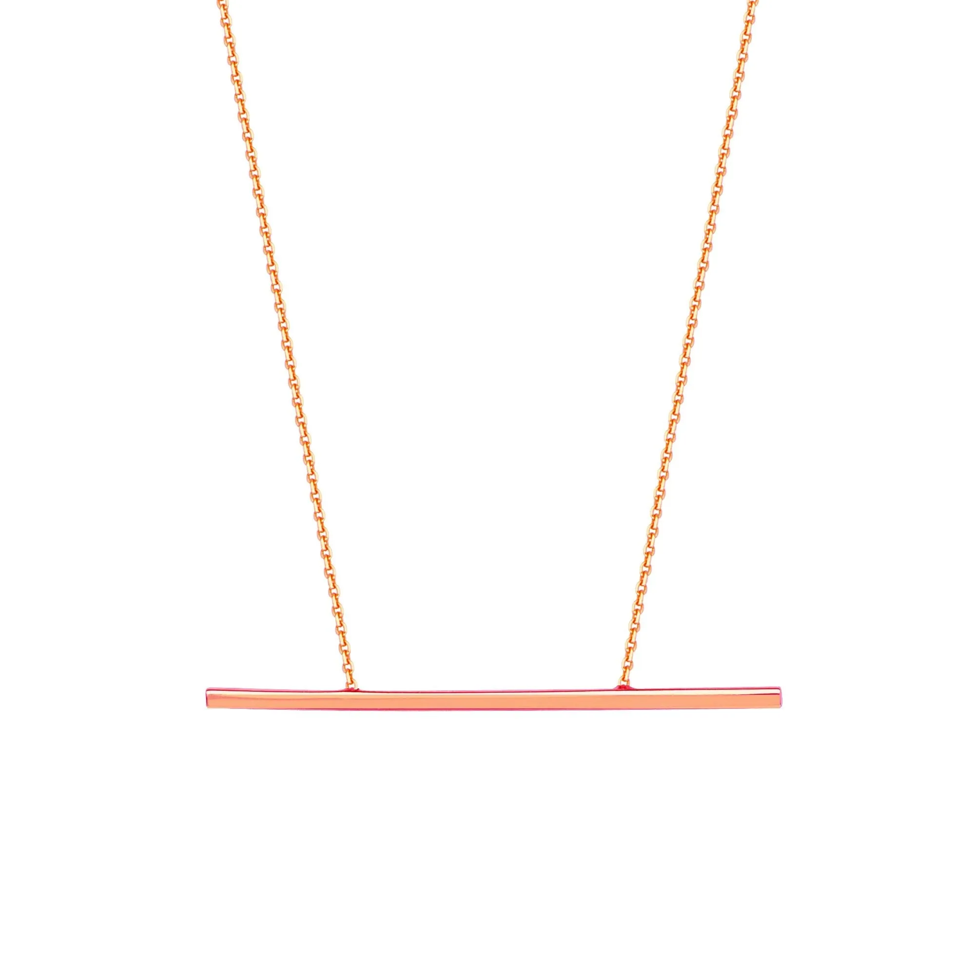 14K Rose Gold Balance Bar Necklace