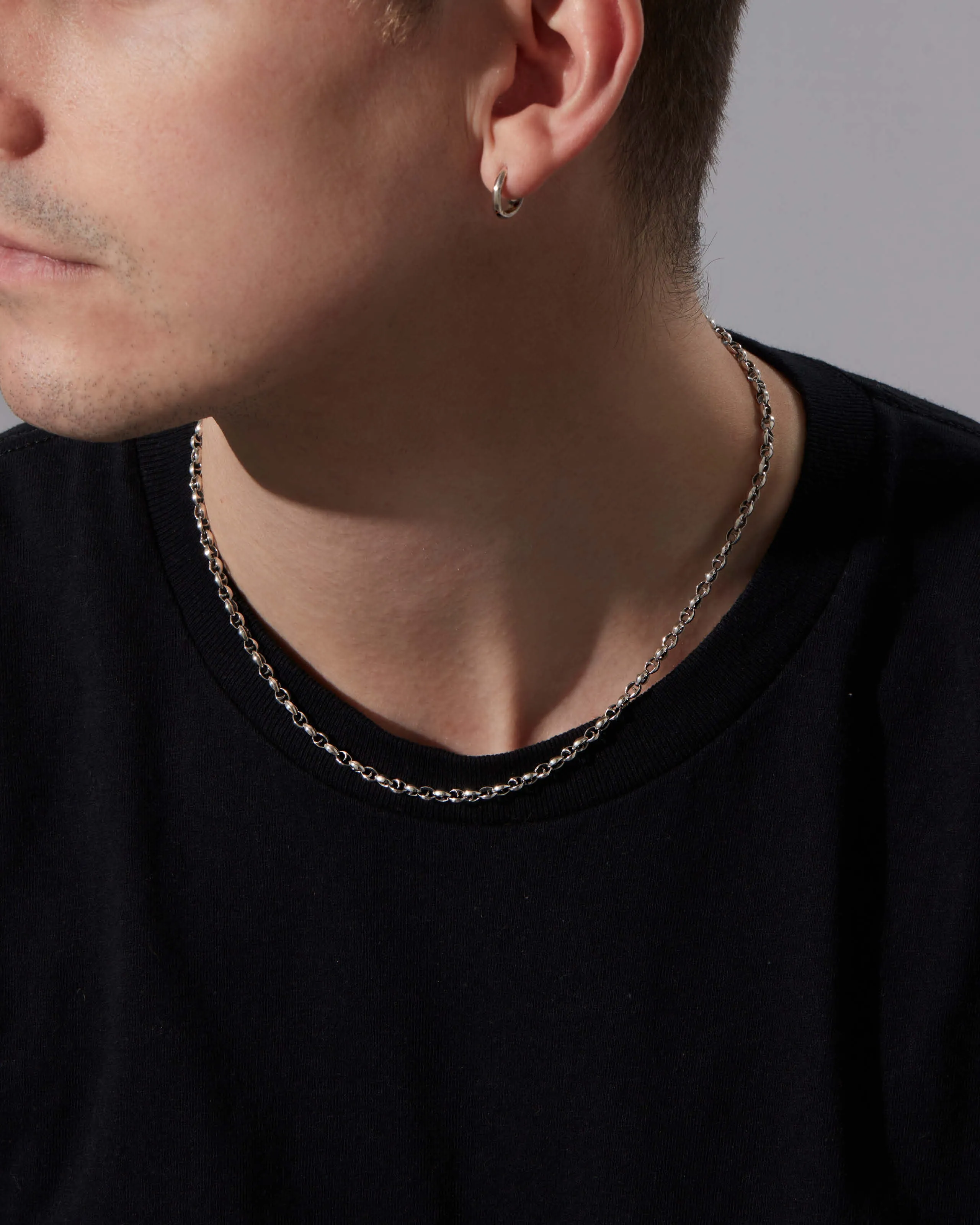 19" Classic Medium Link Silver Chain