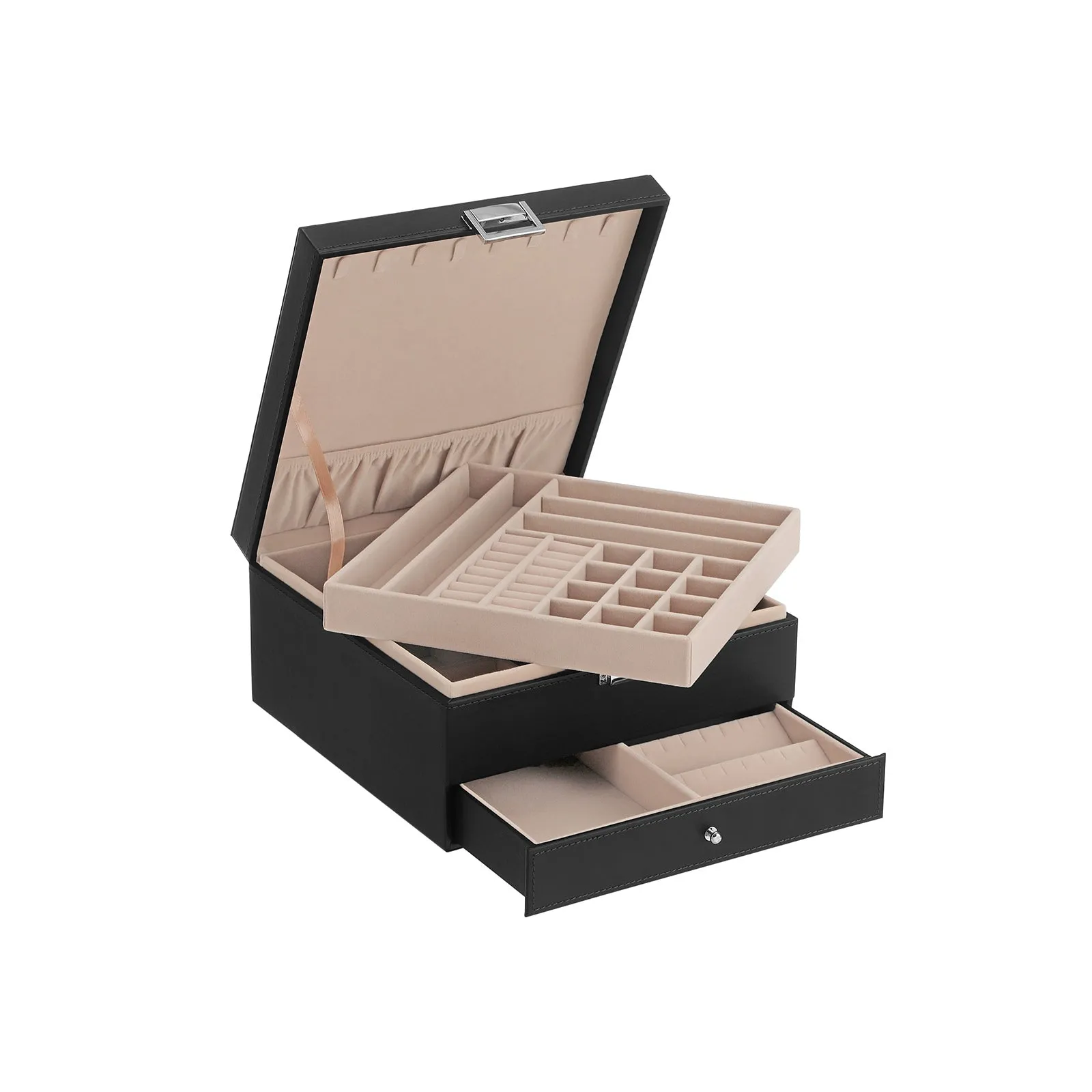 3 Layers Jewelry Organizer with Removable Tray