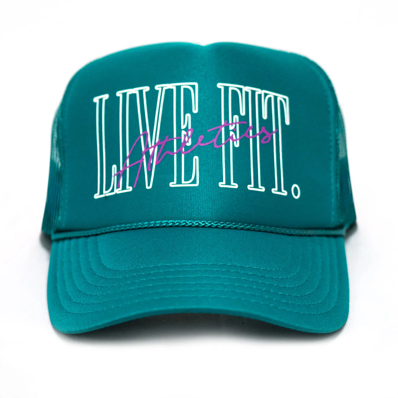 5 Panel Foam Trucker Hat  - Teal/White