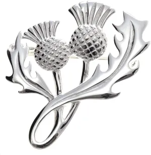 Alexander Castle 925 Sterling Silver Scottish Thistle Brooch Pin with Jewelry Gift Box - Scottish Gift for Women