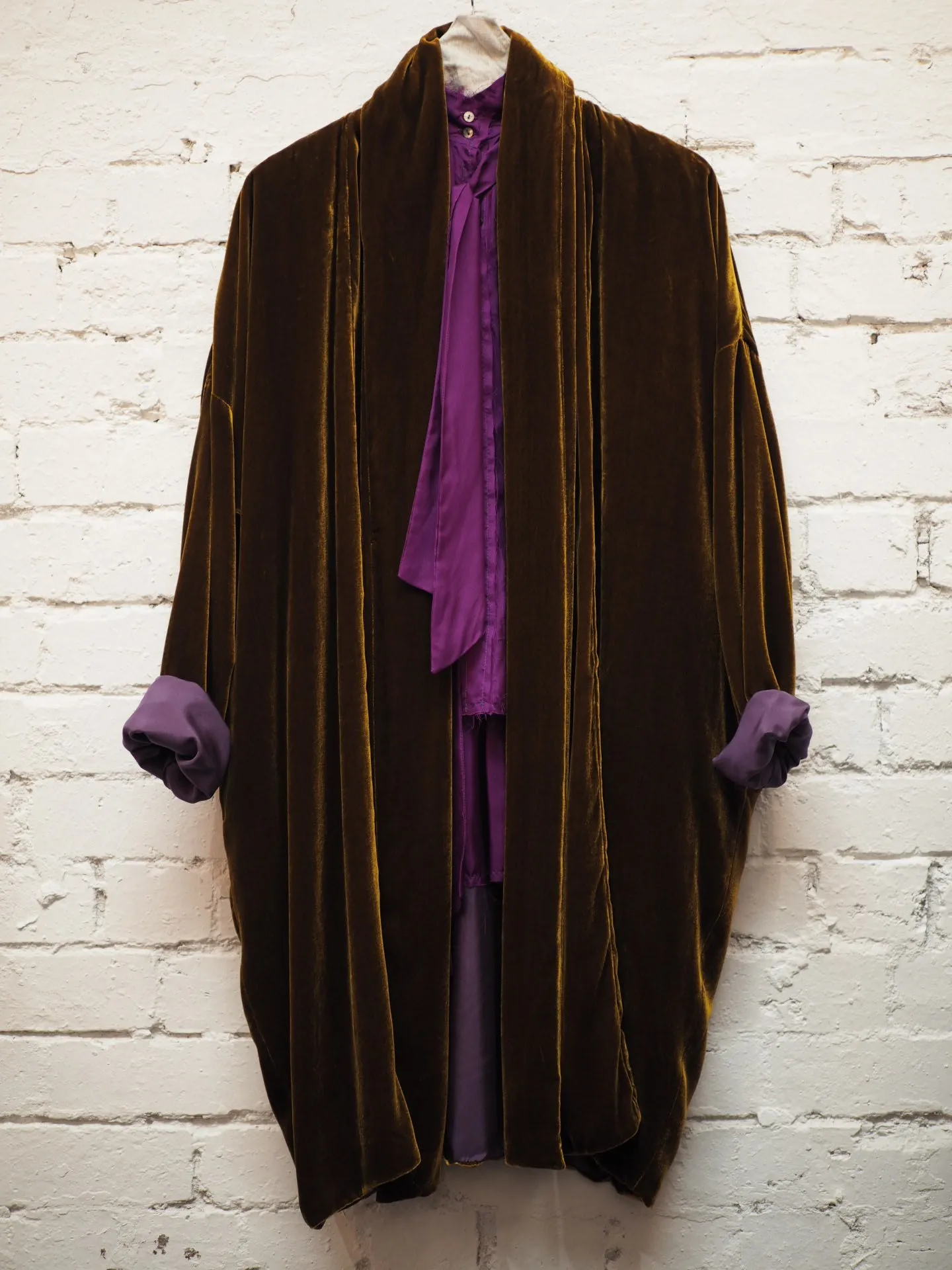 Amano Silk velvet cocoon coat - Midnight Blue