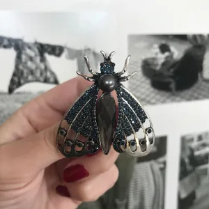 Andrea Bee Brooch Grey and Navy