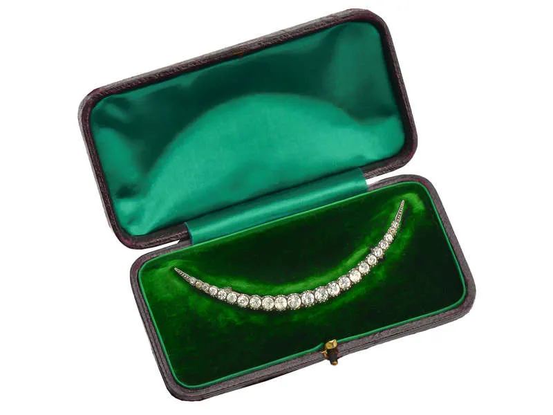 Antique Paste Crescent Moon in Original Box