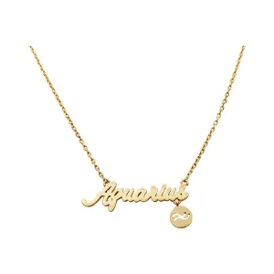 Aquarius Zodiac Sign Necklace (silver)