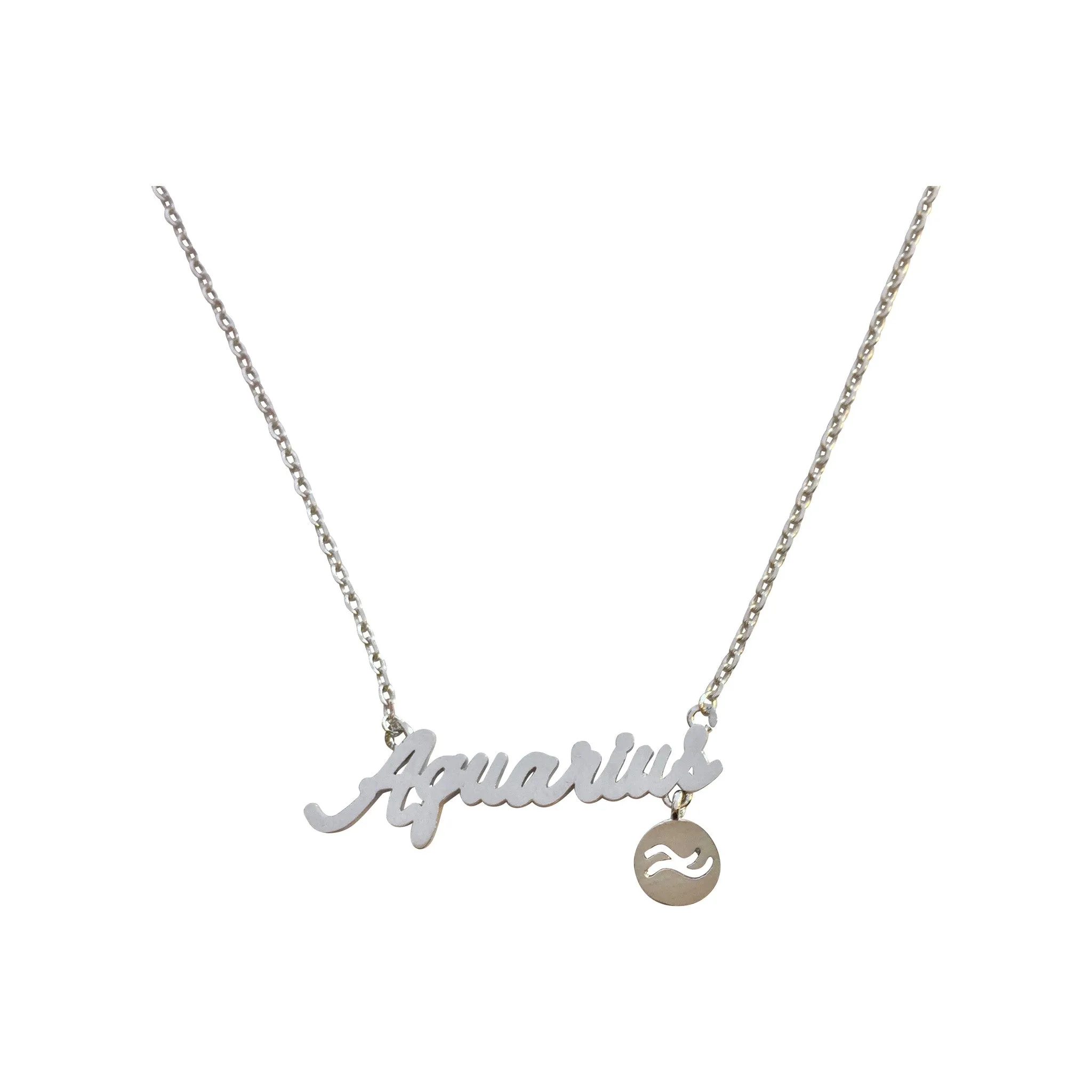 Aquarius Zodiac Sign Necklace (silver)