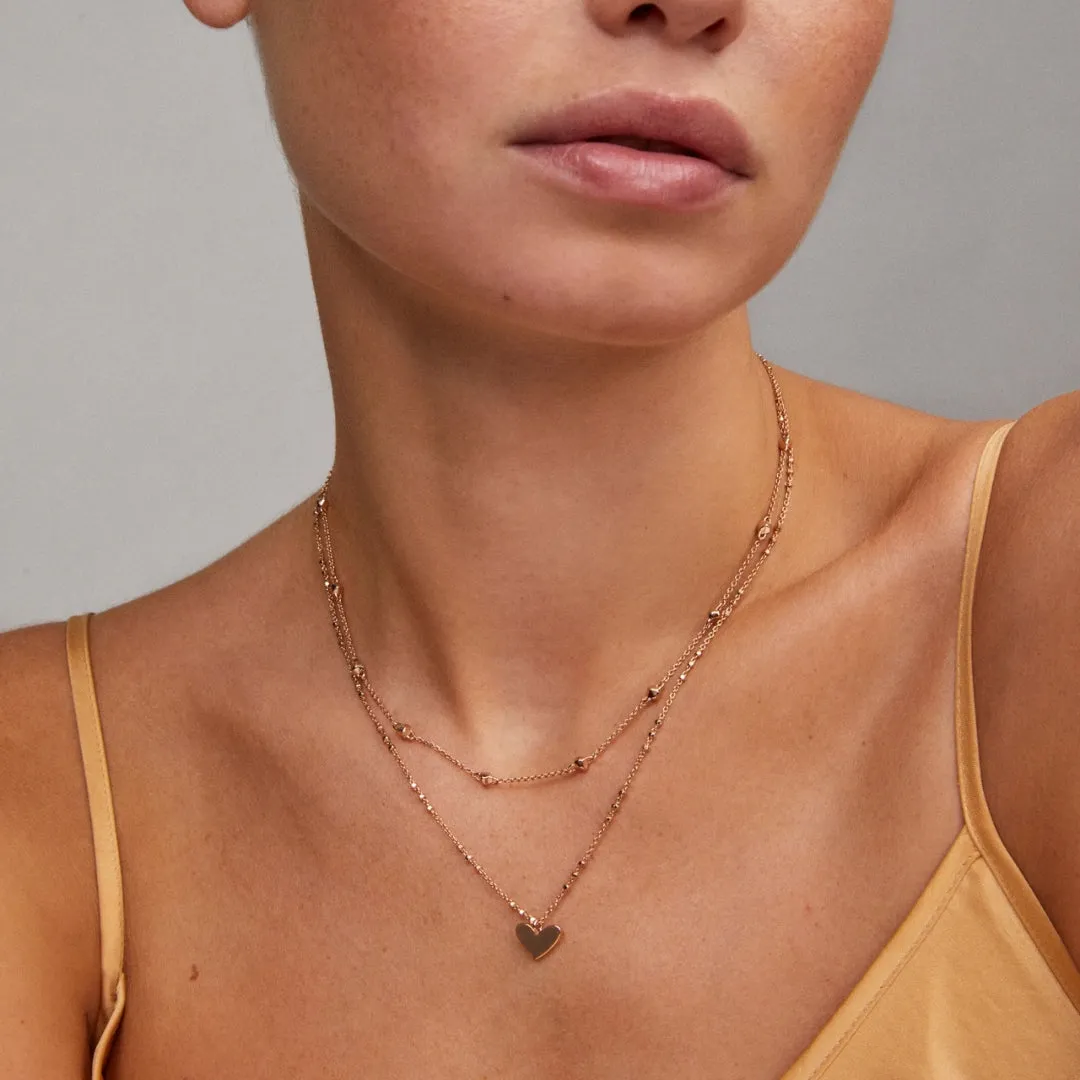 Ari Heart Rose Gold Metal Multi Strand Necklace by Kendra Scott