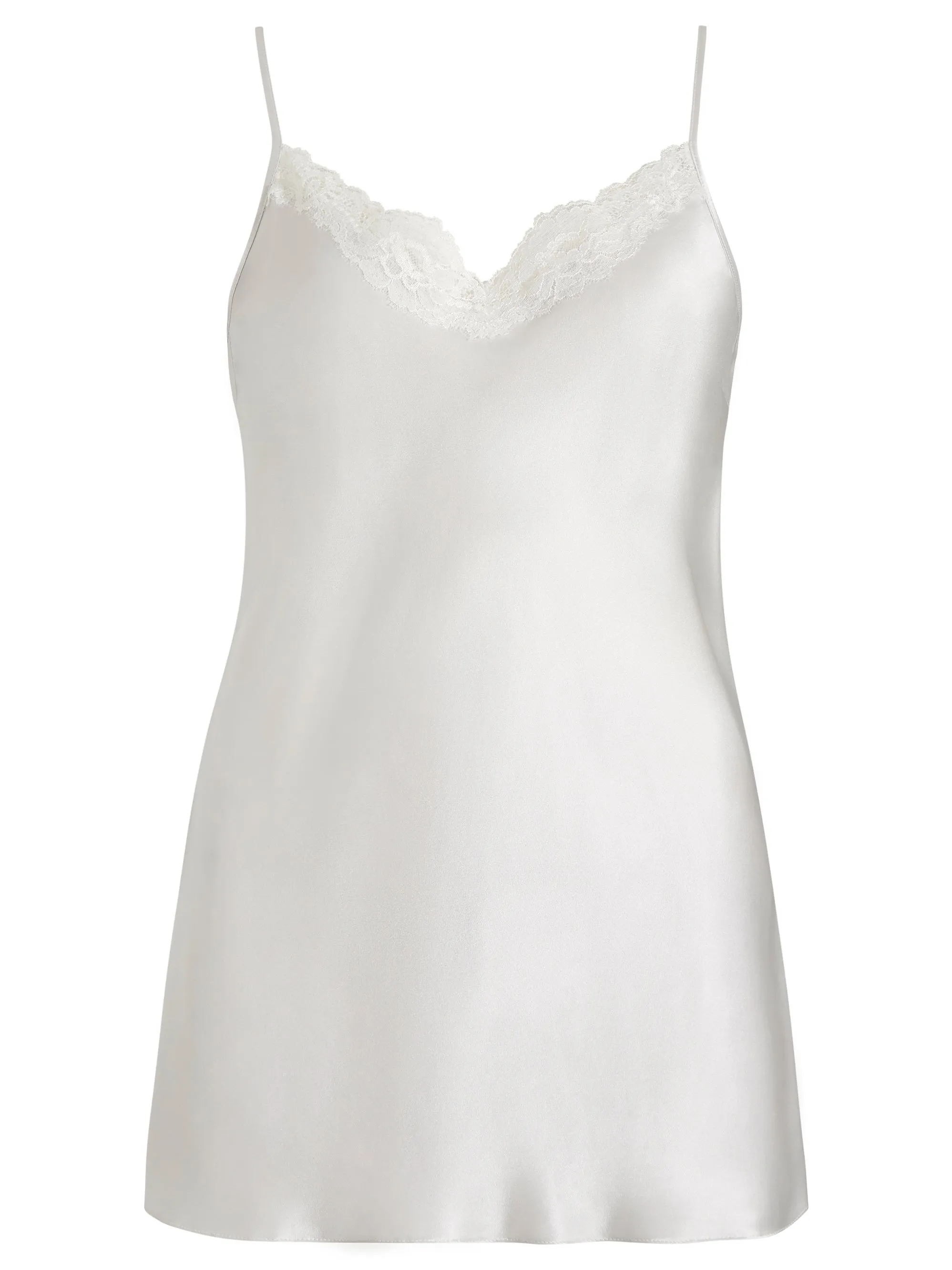Audrey Silk Bias Cut Camisole with Lace Trim