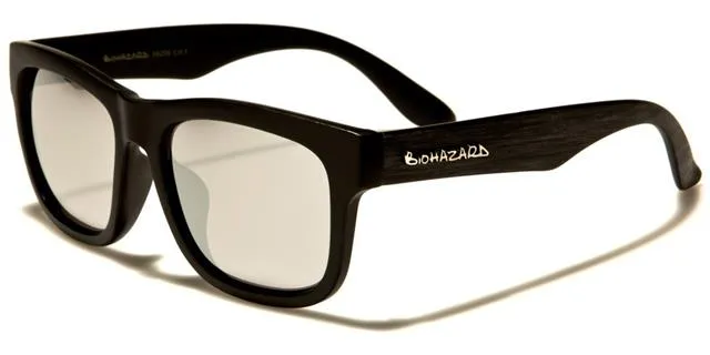 Biohazard Wooden Look Retro 80's Sunglasses