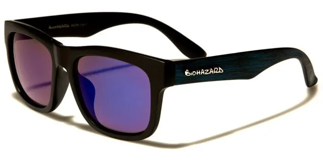 Biohazard Wooden Look Retro 80's Sunglasses