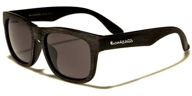 Biohazard Wooden Look Retro 80's Sunglasses