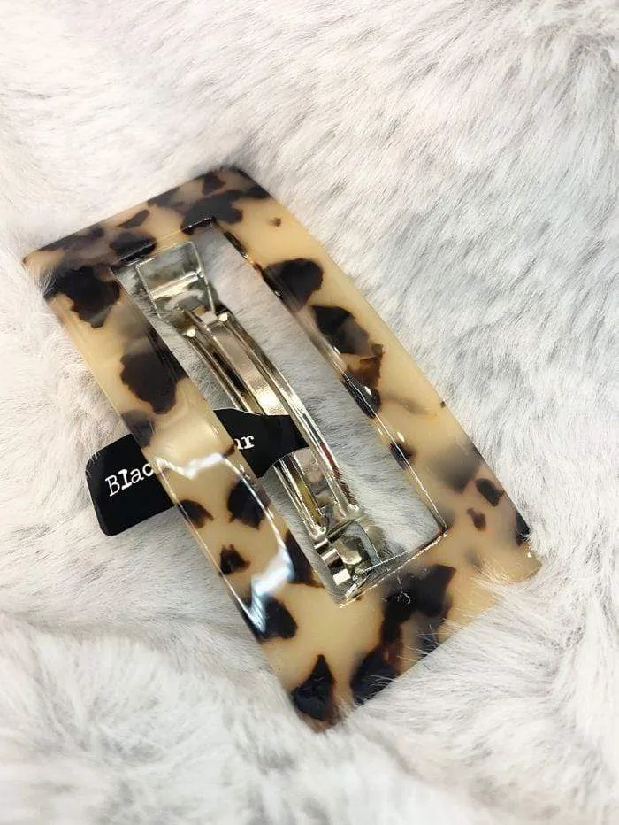 Black Colour Valentina Hair Clip Rectangular 5651