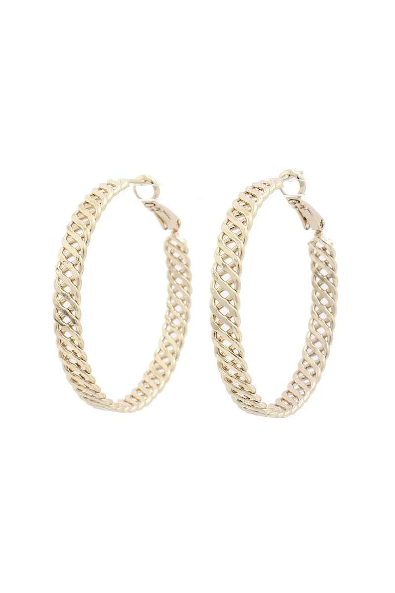 Briaded Edge Hoop Earring