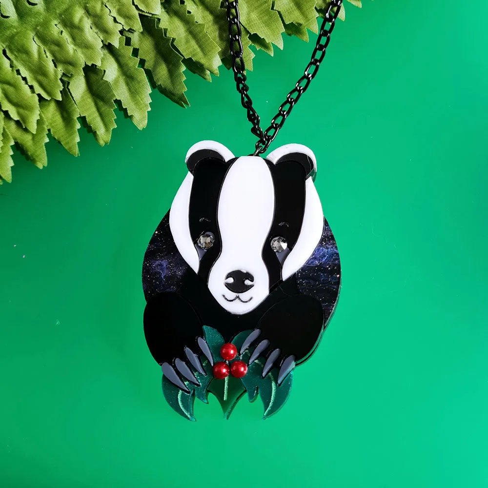 Brian The Badger Necklace by Cherryloco Jewellery
