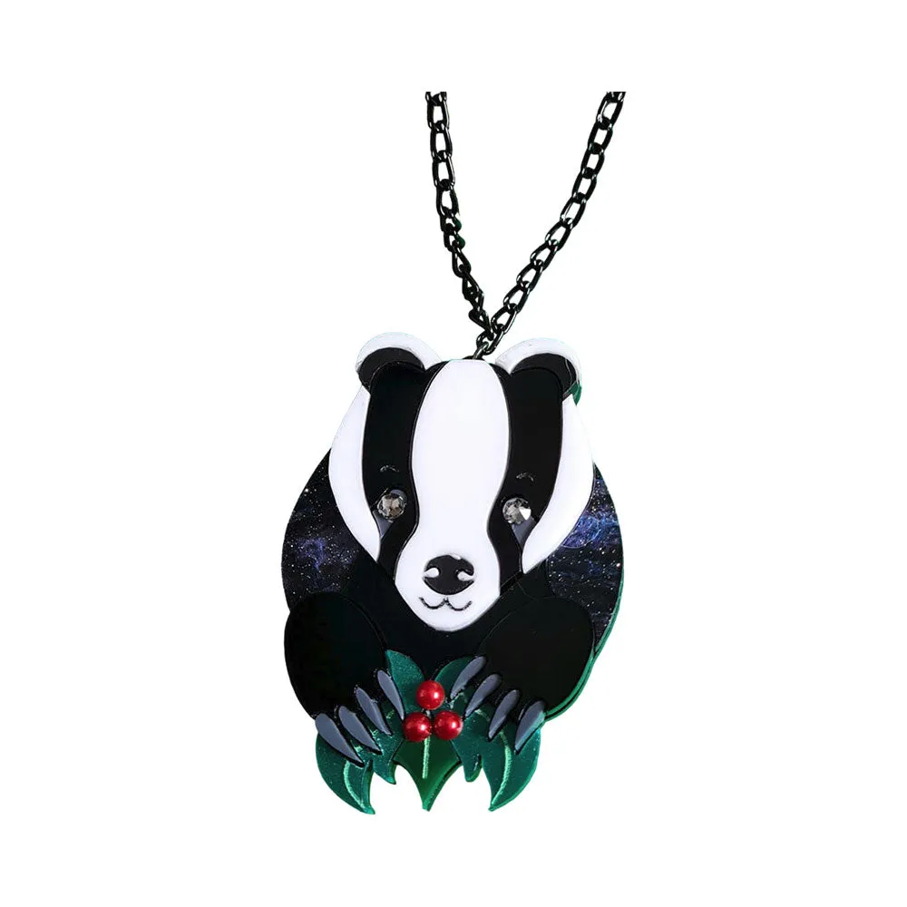 Brian The Badger Necklace by Cherryloco Jewellery