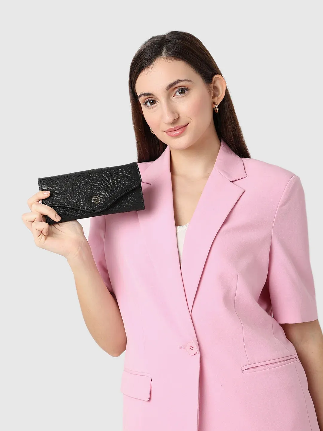 Caprese Ingrid Flapover Wallet Large Black