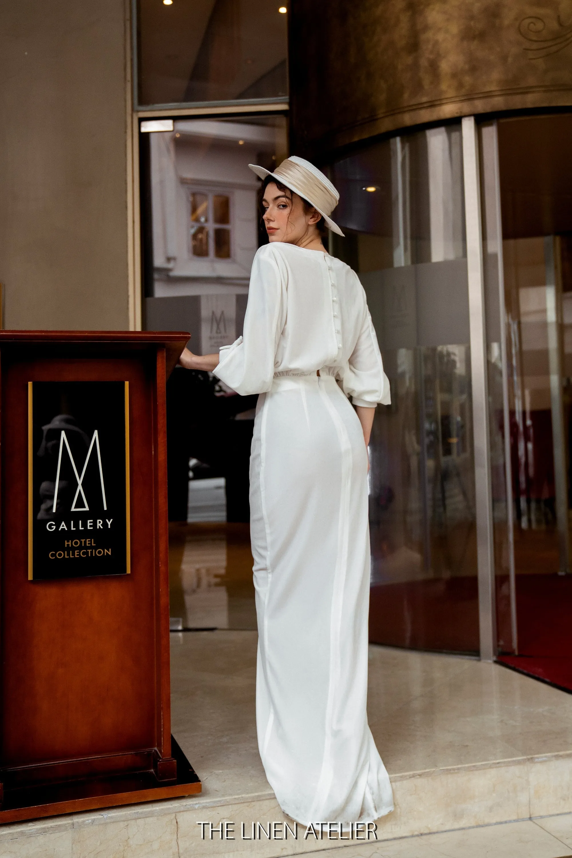 CARA Velvet Wedding Dress Off White