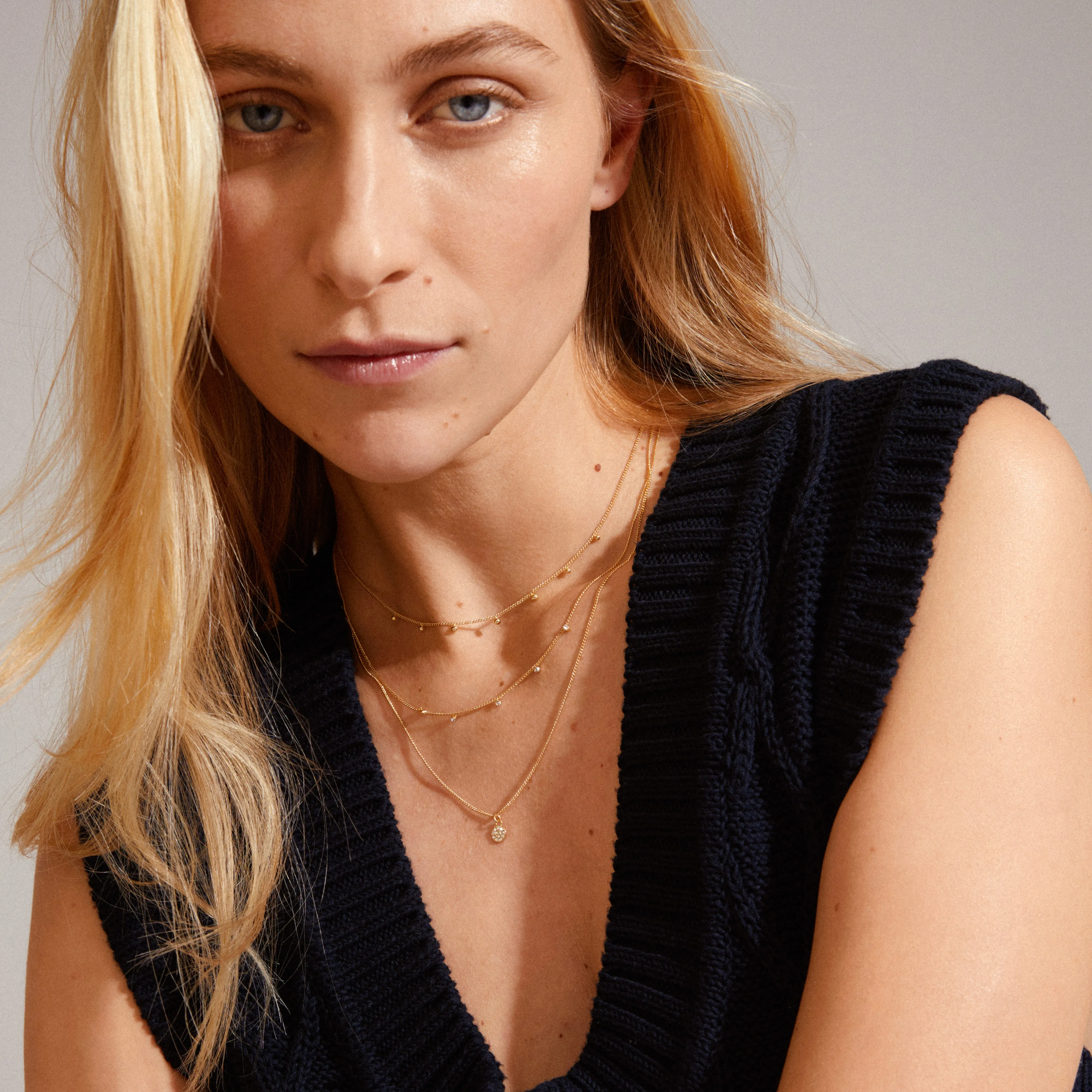 CHAYENNE recycled crystal necklace gold-plated
