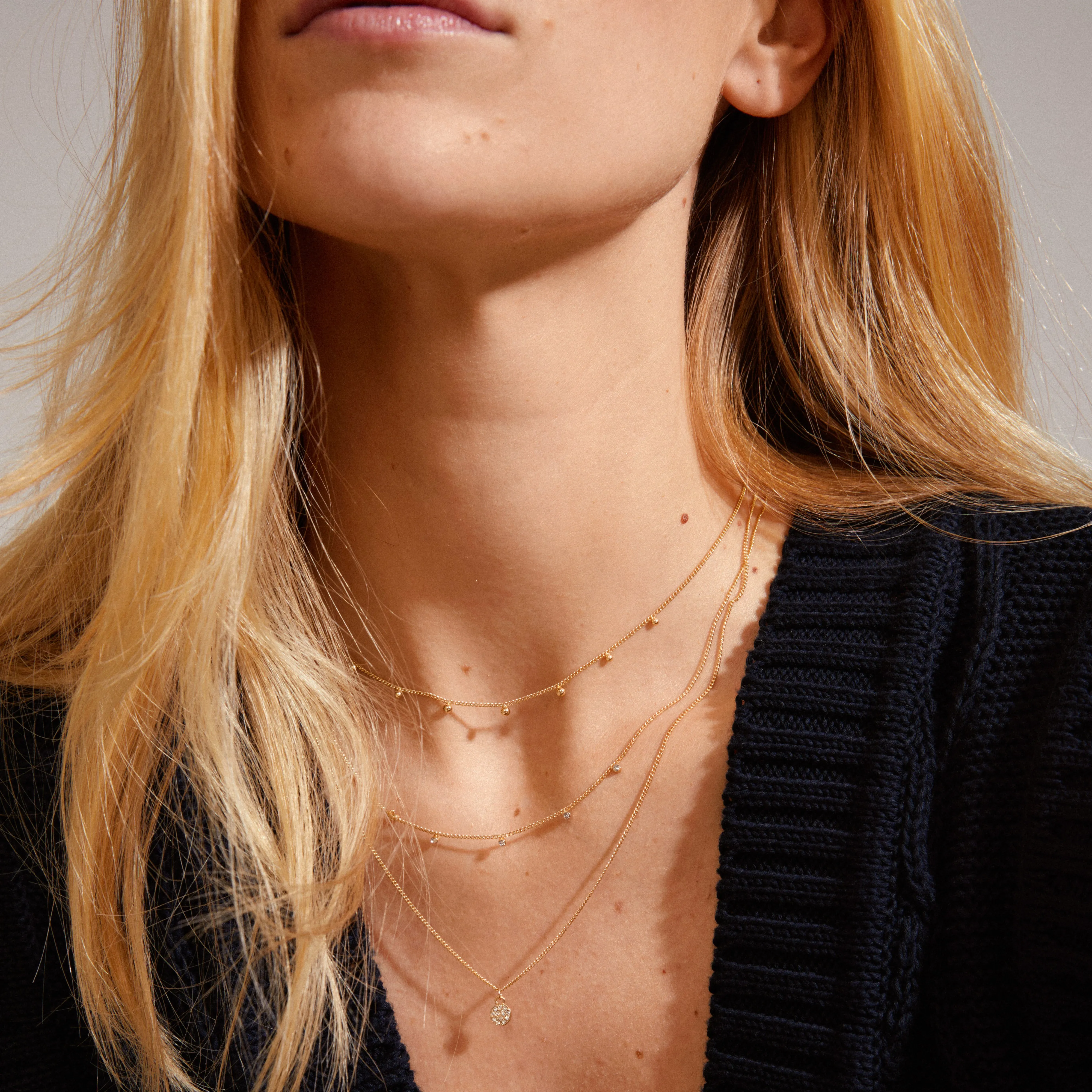 CHAYENNE recycled crystal necklace gold-plated
