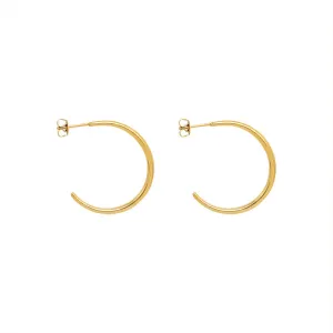 Chic Geometric Semi-Circular Earrings in Titanium Steel with 18K Gold Plating