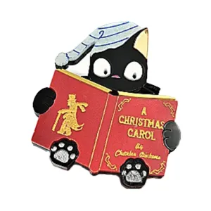 Christmas Carol Cat Brooch by Cherryloco