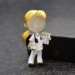 CINDY XIANG Opal Enamel Doctor Boys And Girls Brooches Medical Brooch Pin Nurse Fashion Jewelry 2 Style Available Gift