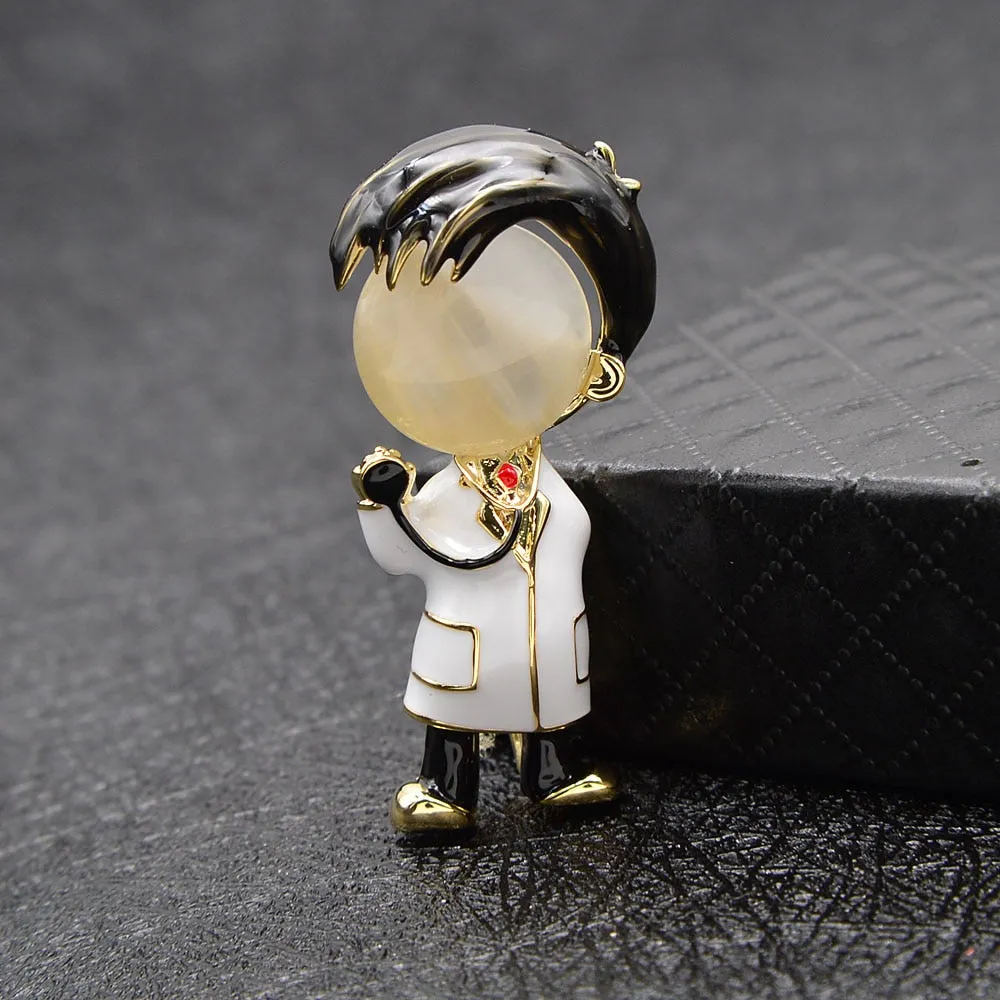 CINDY XIANG Opal Enamel Doctor Boys And Girls Brooches Medical Brooch Pin Nurse Fashion Jewelry 2 Style Available Gift