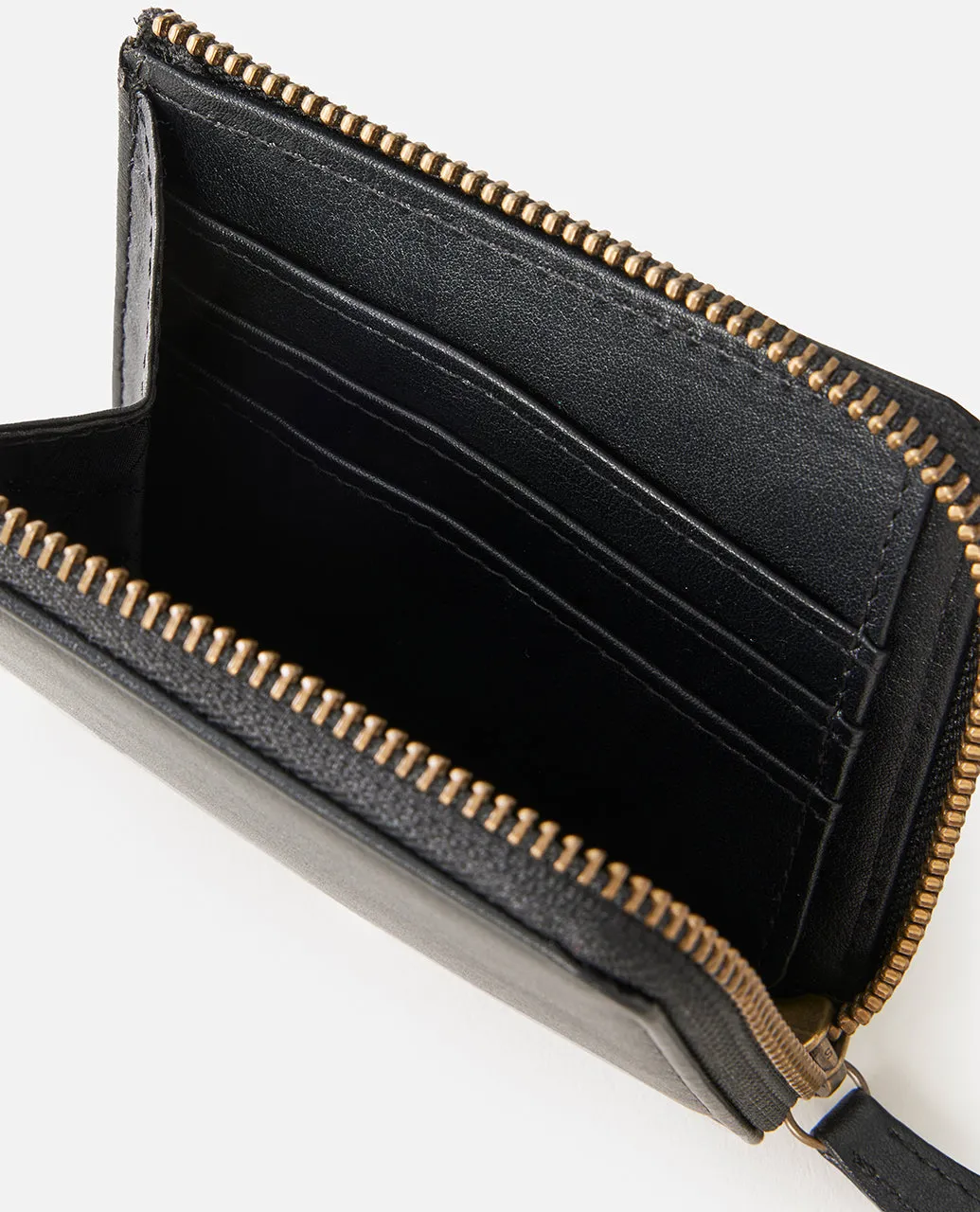 Classic Surf PU Zip Around Wallet - Black