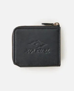 Classic Surf PU Zip Around Wallet - Black