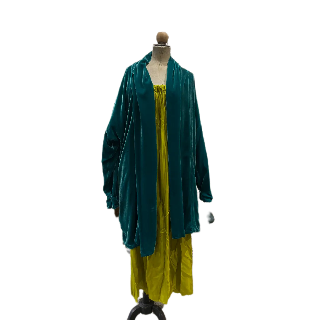 Cocoon coat (Silk velvet ) - Black