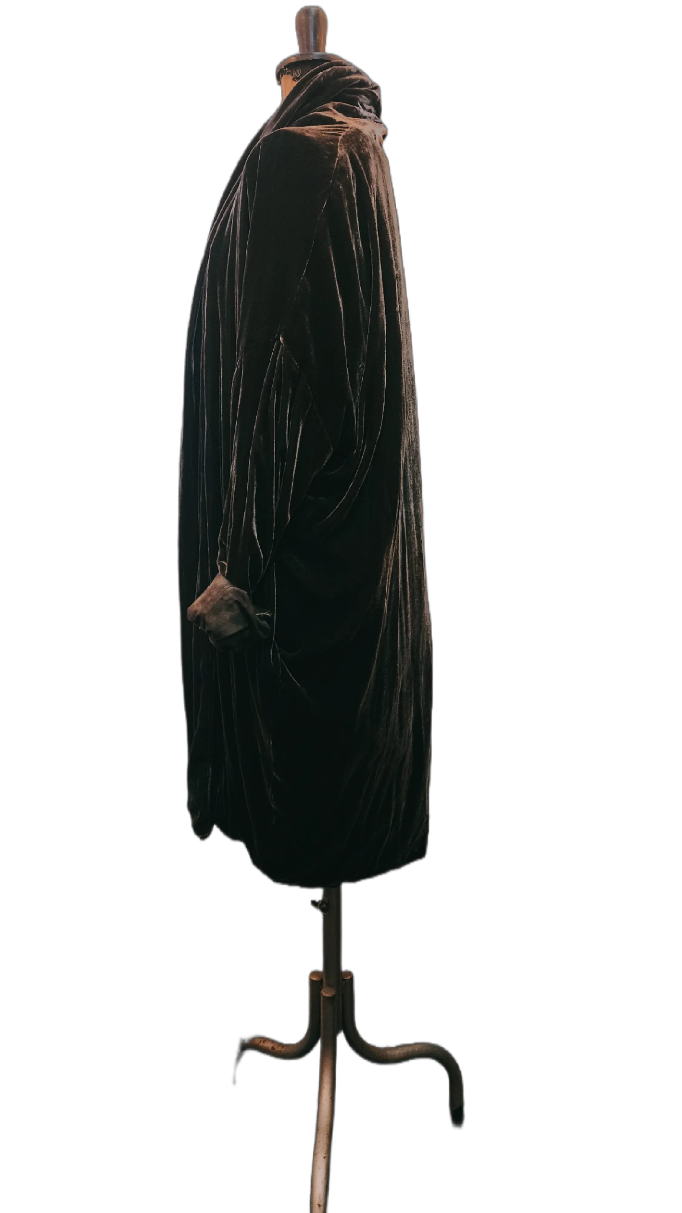 Cocoon coat (Silk velvet ) - Black