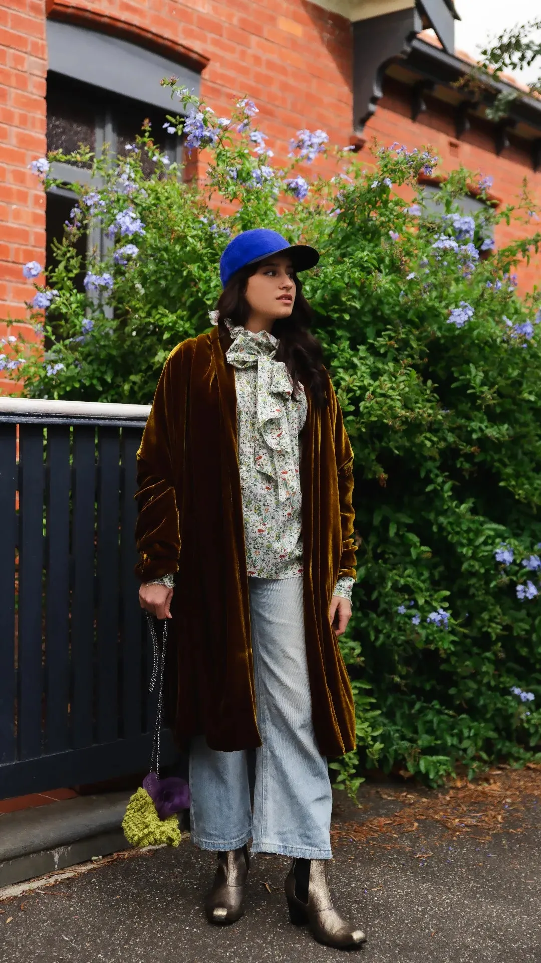 Cocoon coat (Silk velvet ) - Gold