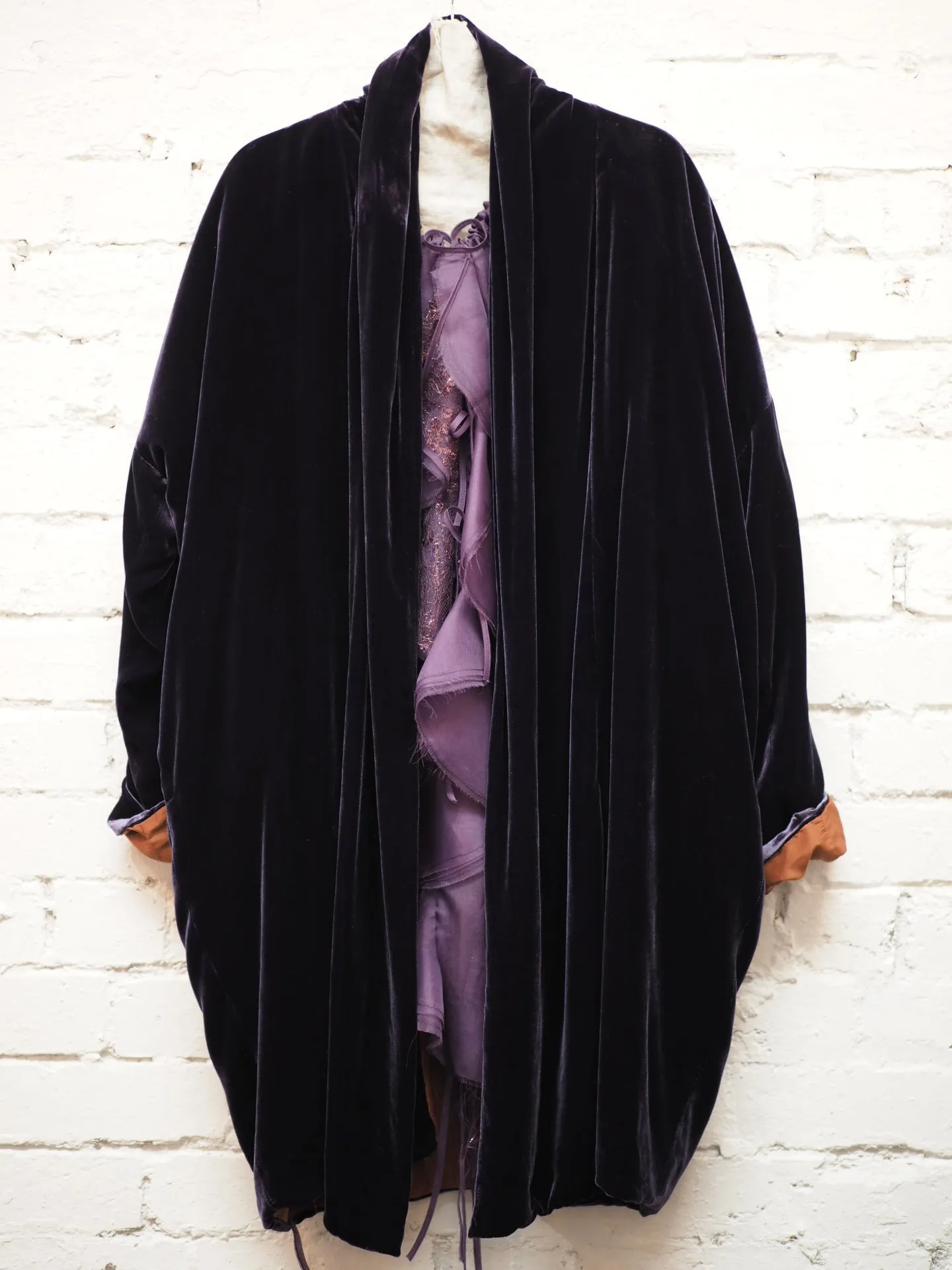 Cocoon coat (Silk velvet ) - Gold