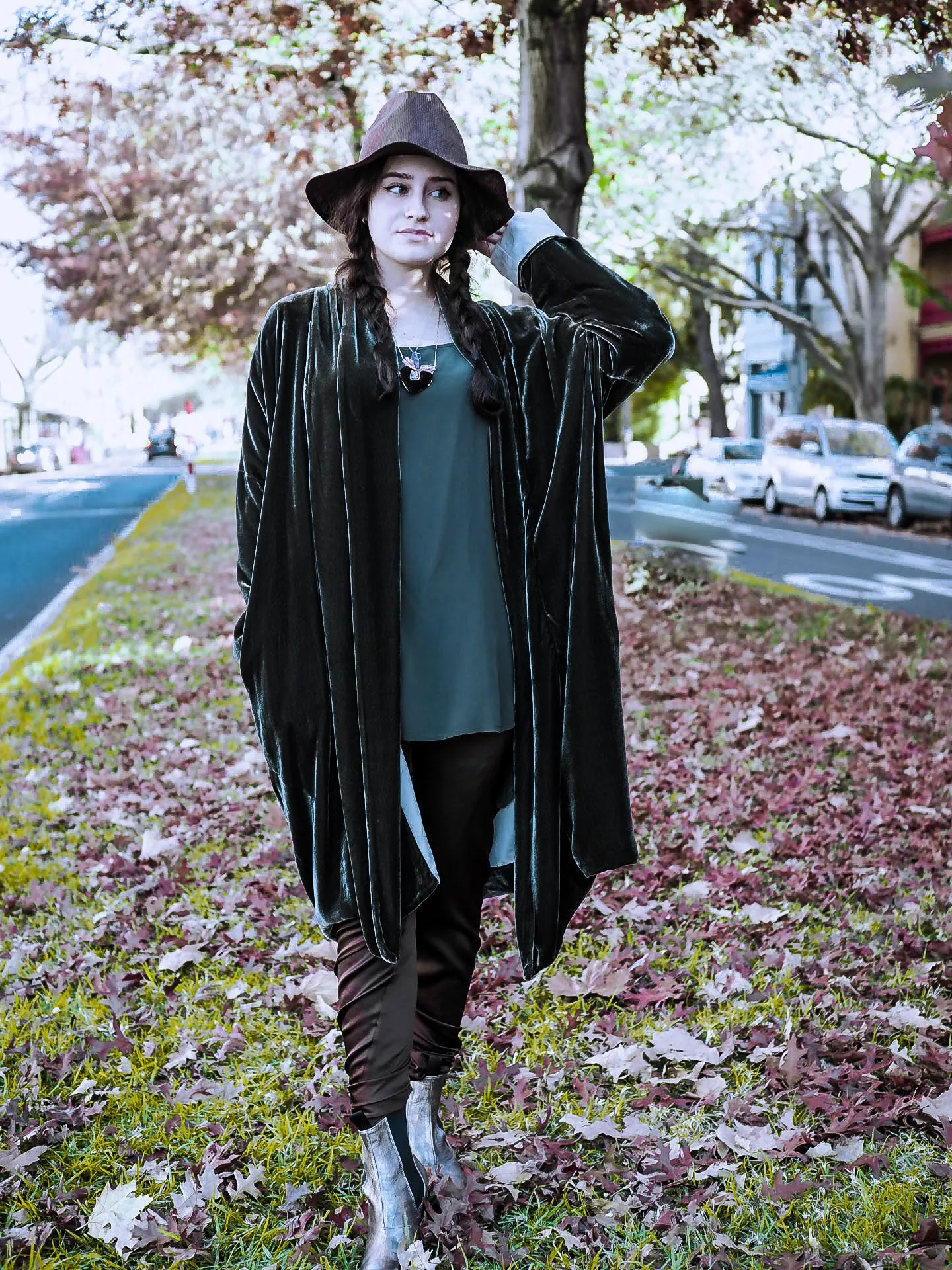 Cocoon coat (Silk velvet ) - Gold