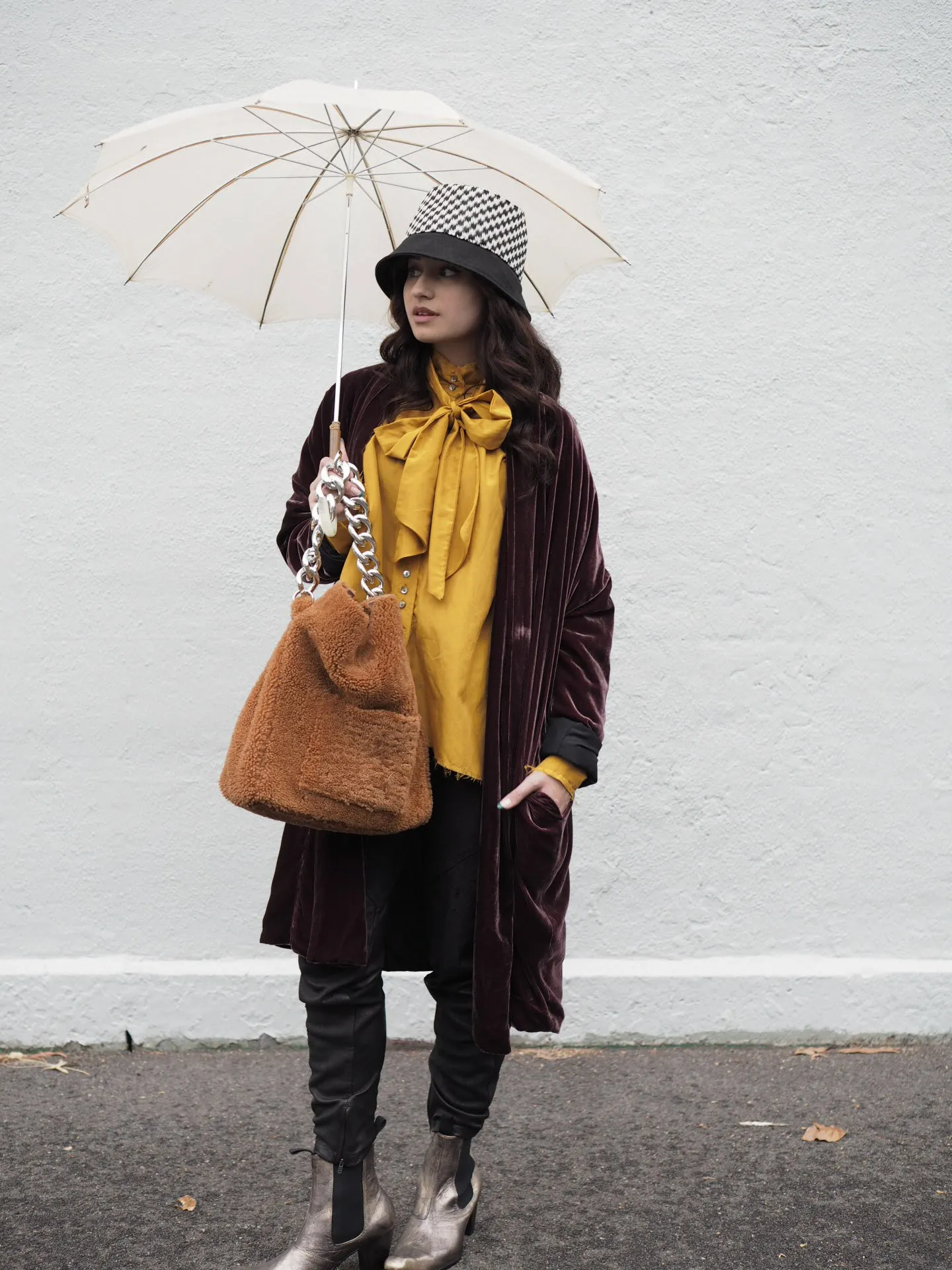 Cocoon coat (Silk velvet ) - Gold