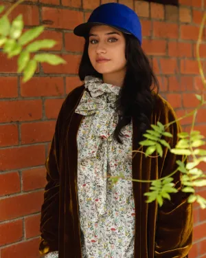 Cocoon coat (Silk velvet ) - Gold