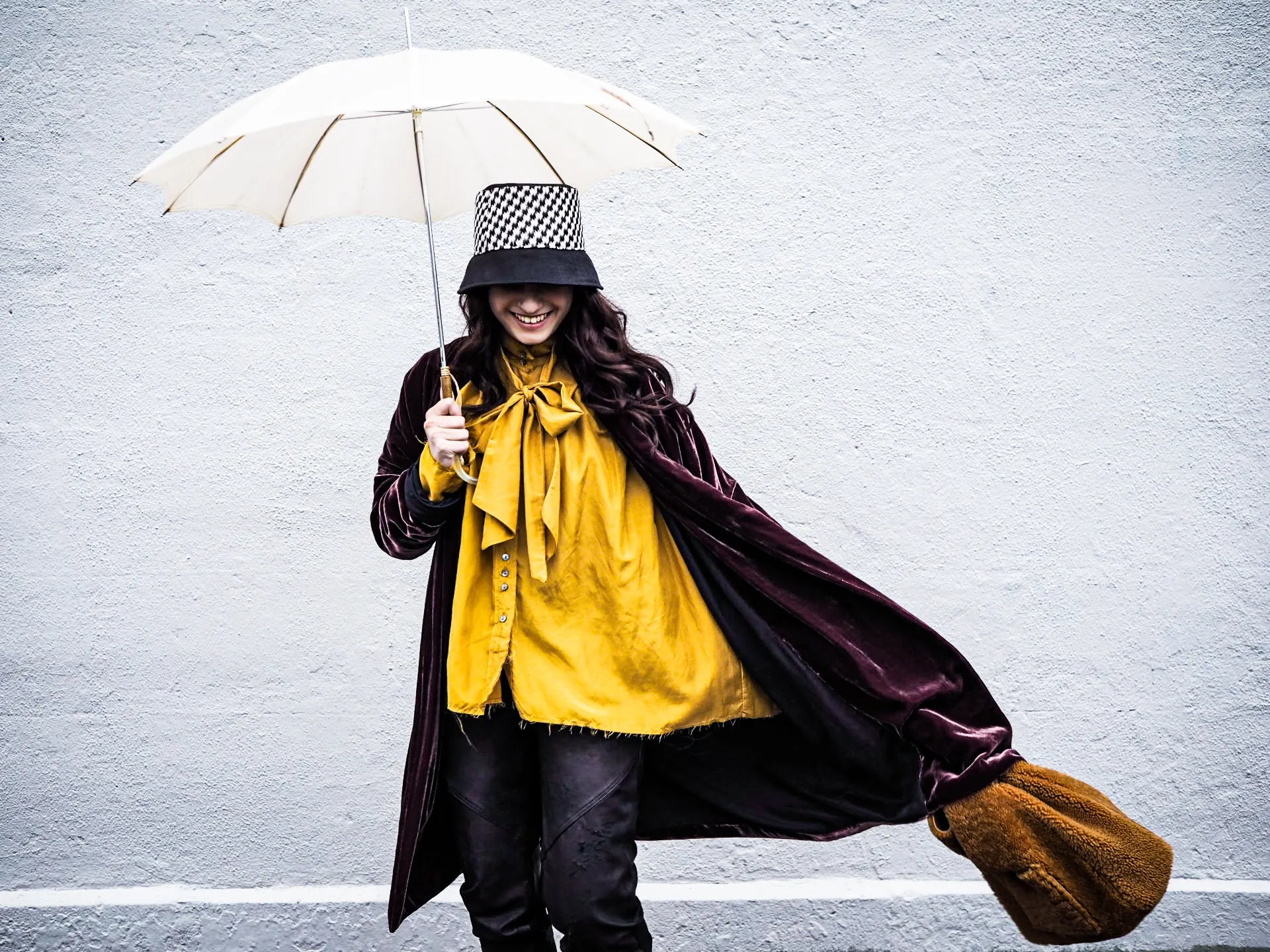 Cocoon coat (Silk velvet ) - Gold