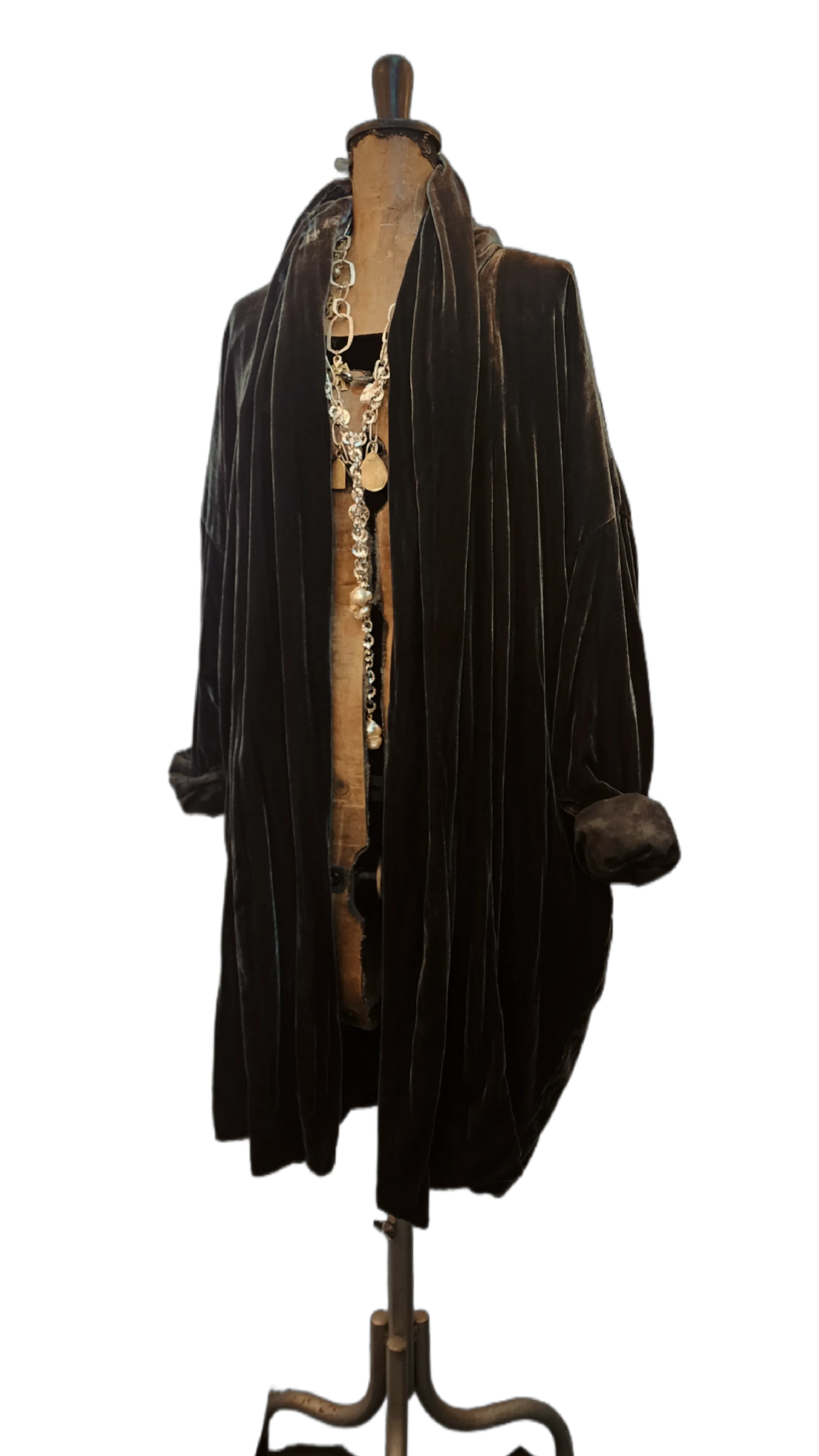 Cocoon coat (Silk velvet ) - Gold