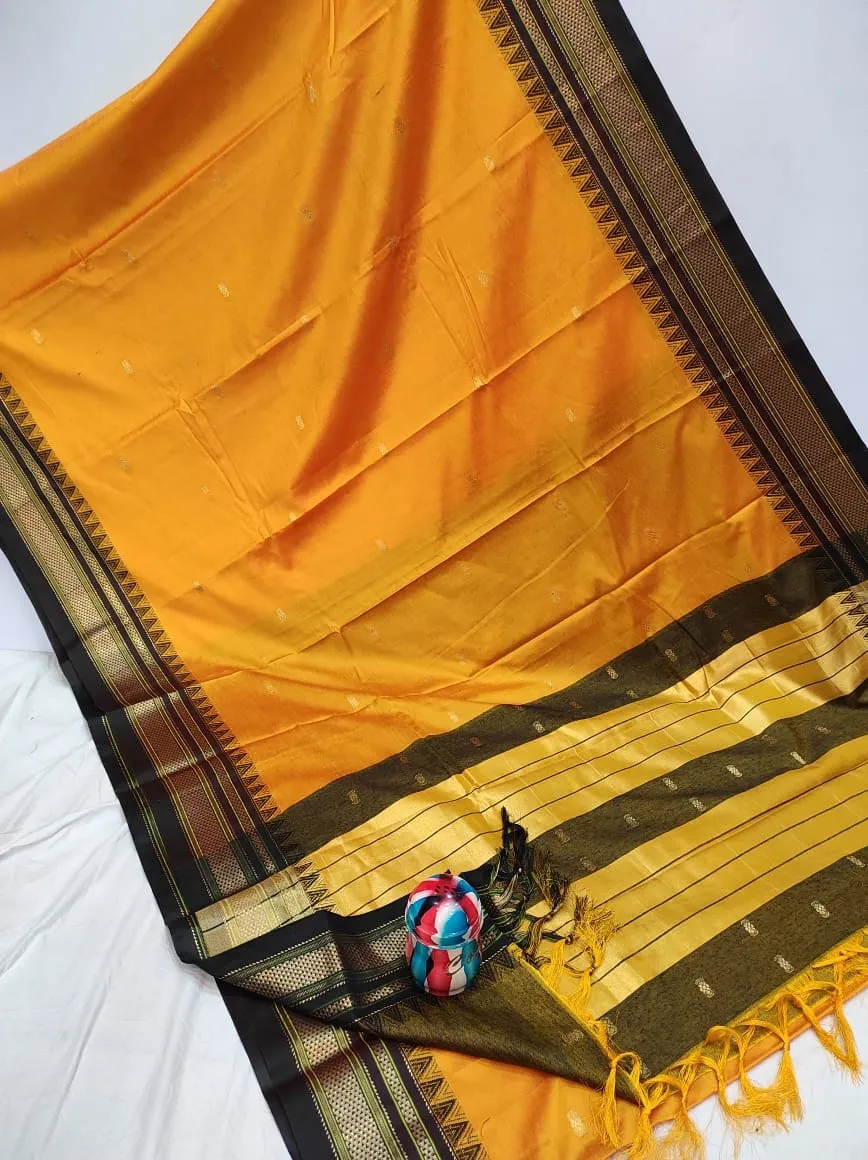 Cotton Silk Saree with ilkal border and all over bootis