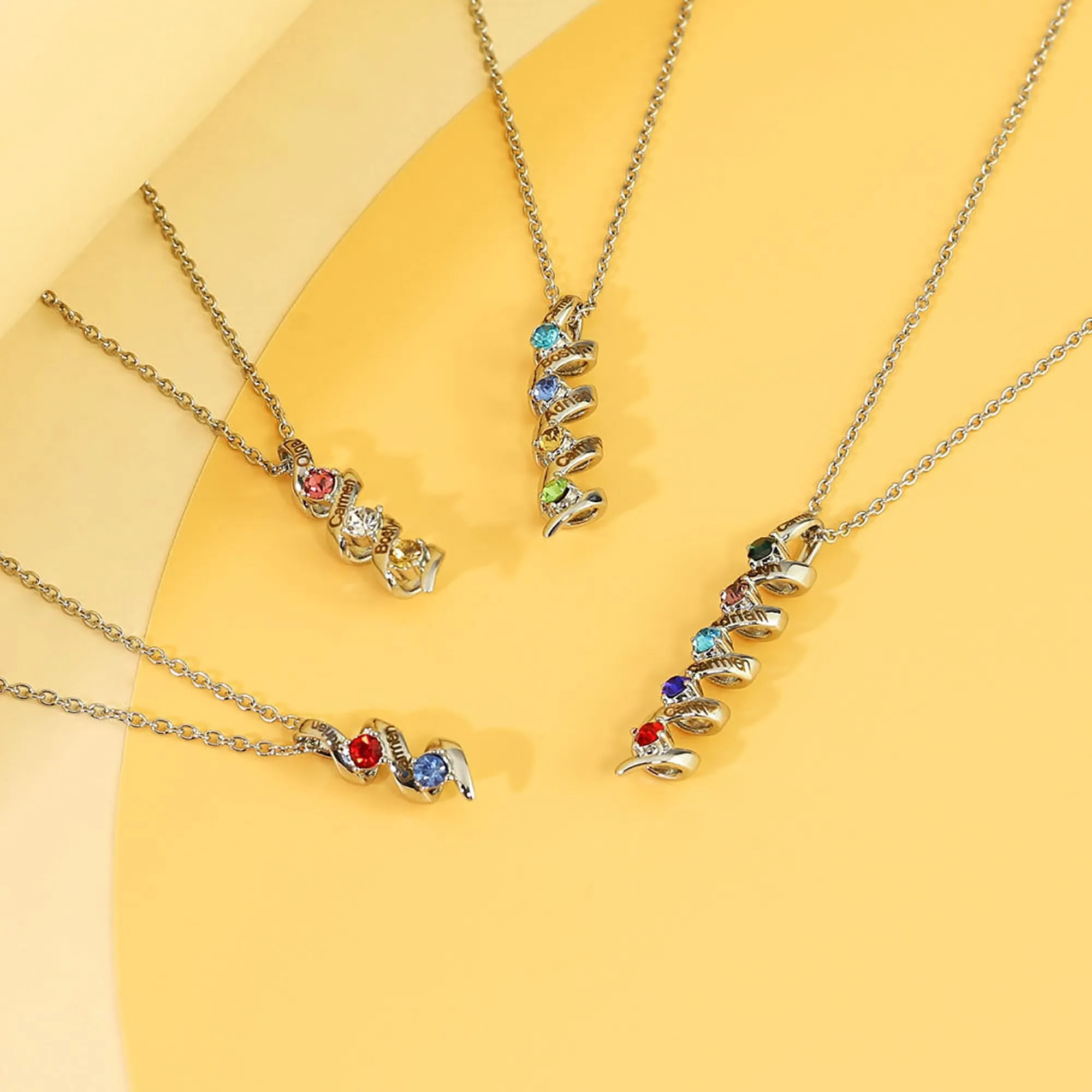 Customizable Birthstone Pendant Necklace For Women Choker Mom Birthday Jewelry