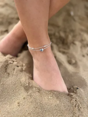 Double Chain Heart Anklet