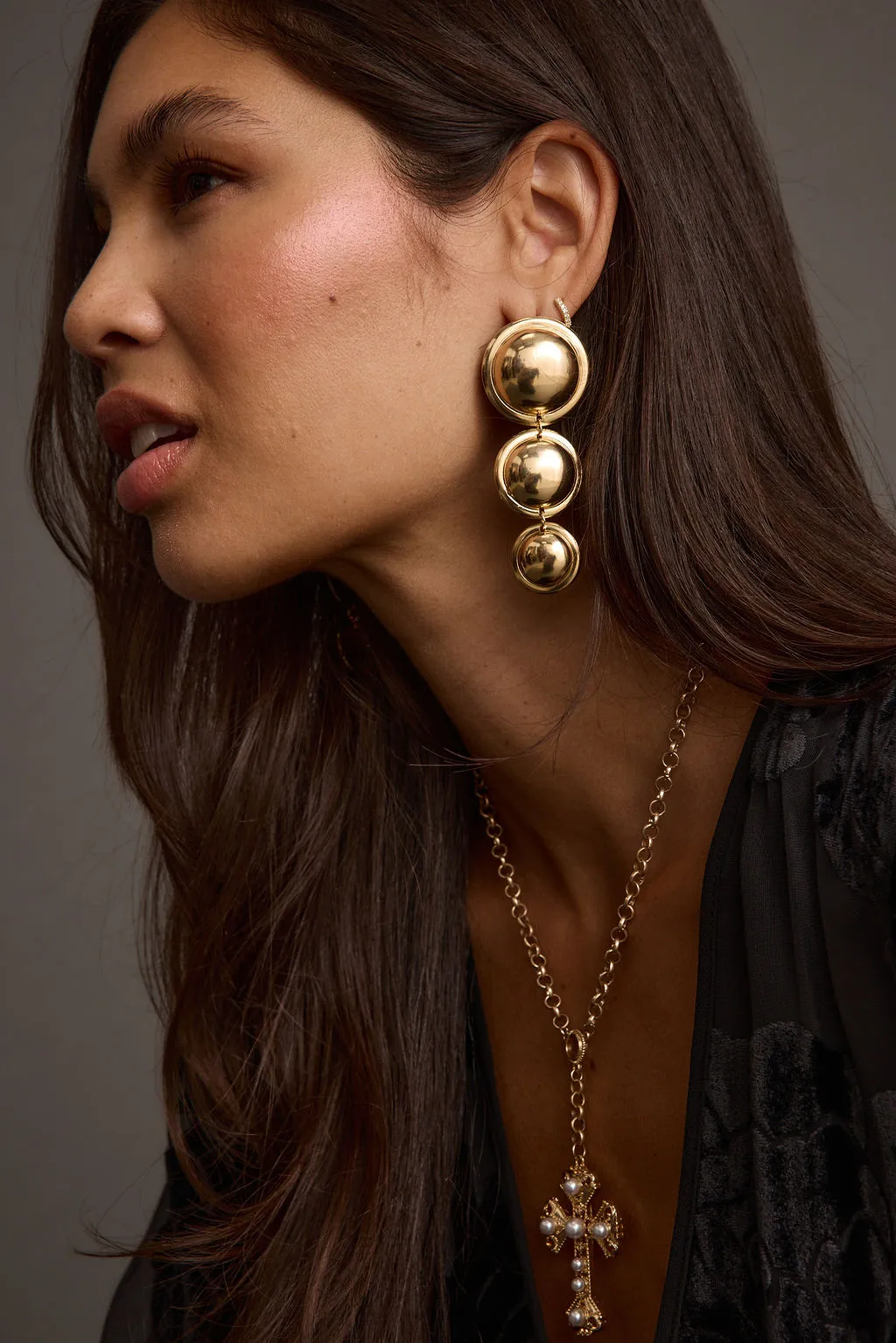 Echo Gold Dome Earrings