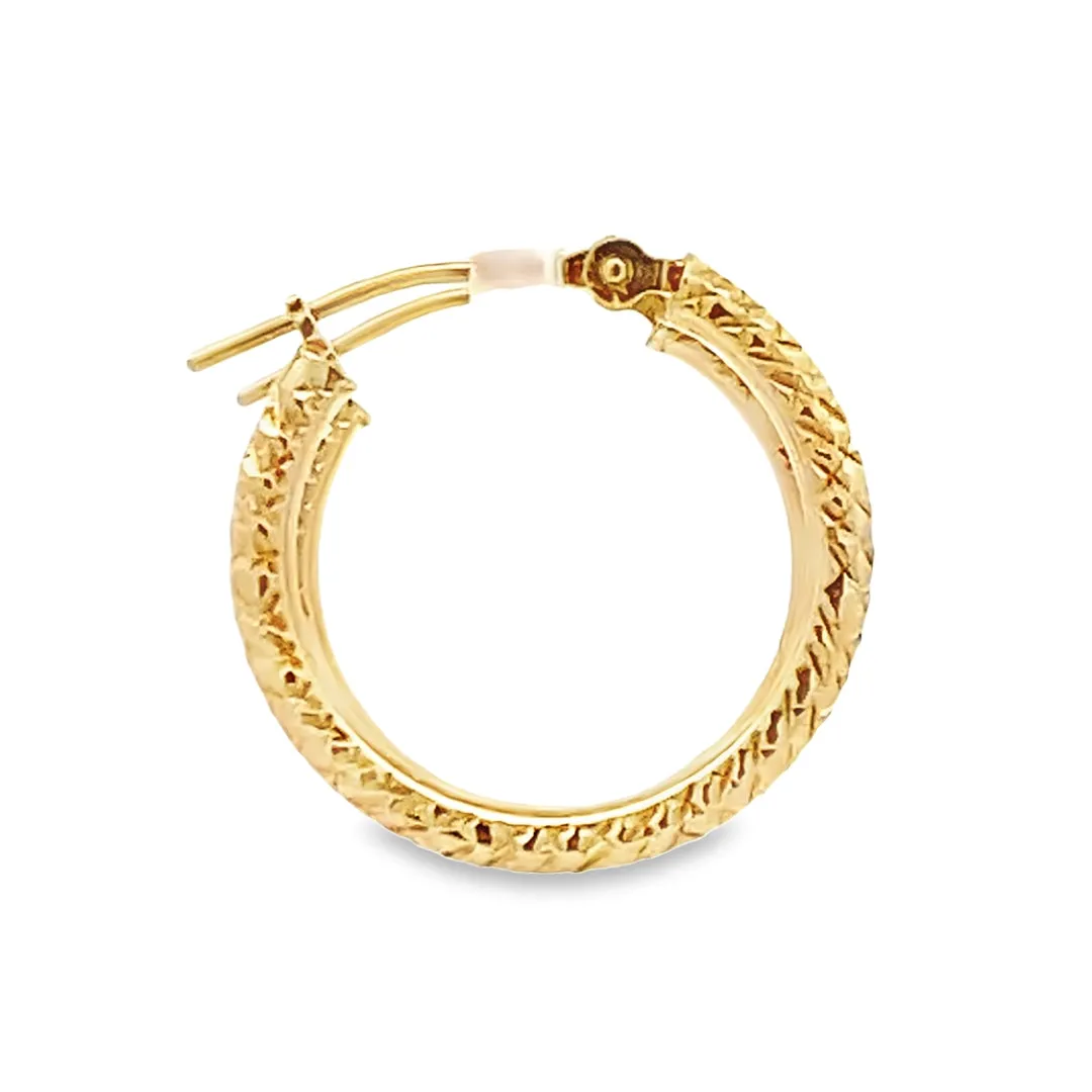 Estate Yellow Gold Hoop Earrings