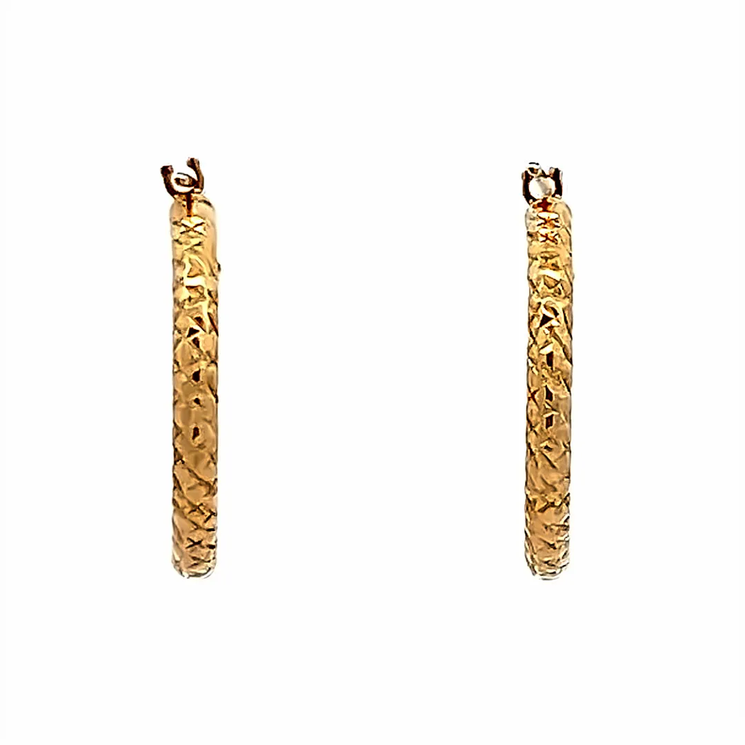 Estate Yellow Gold Hoop Earrings