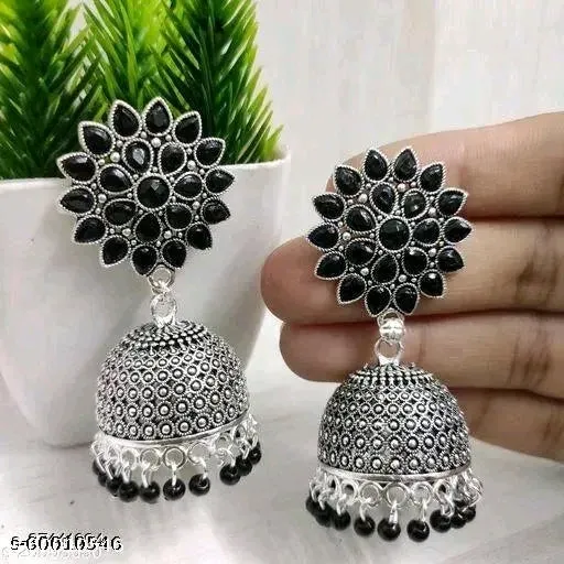 Everyday Elegance: Silver-Plated Casual Earrings &amp; Studs with Beads &amp; Stones