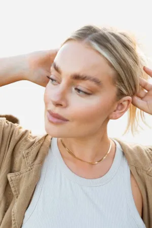 Farrah B Herringbone Chain Necklace in Gold