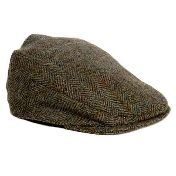 Flat Cap Country Green Harris Tweed