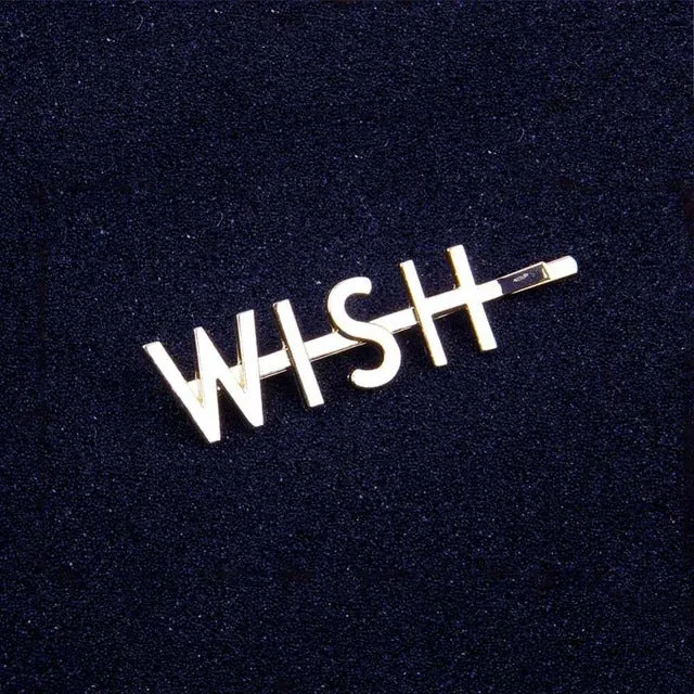 Glam luxury rhinestone hair clips diamond letter word hairpins