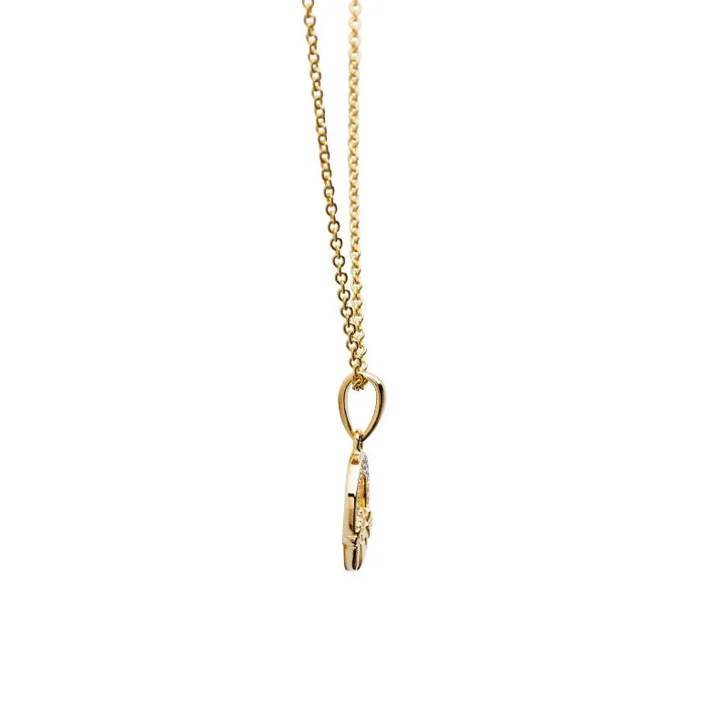 Gold Vermeil Studded Claddagh Necklace